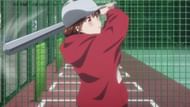 Chizuru swings a baseball bat (Image via TMS Entertainment)